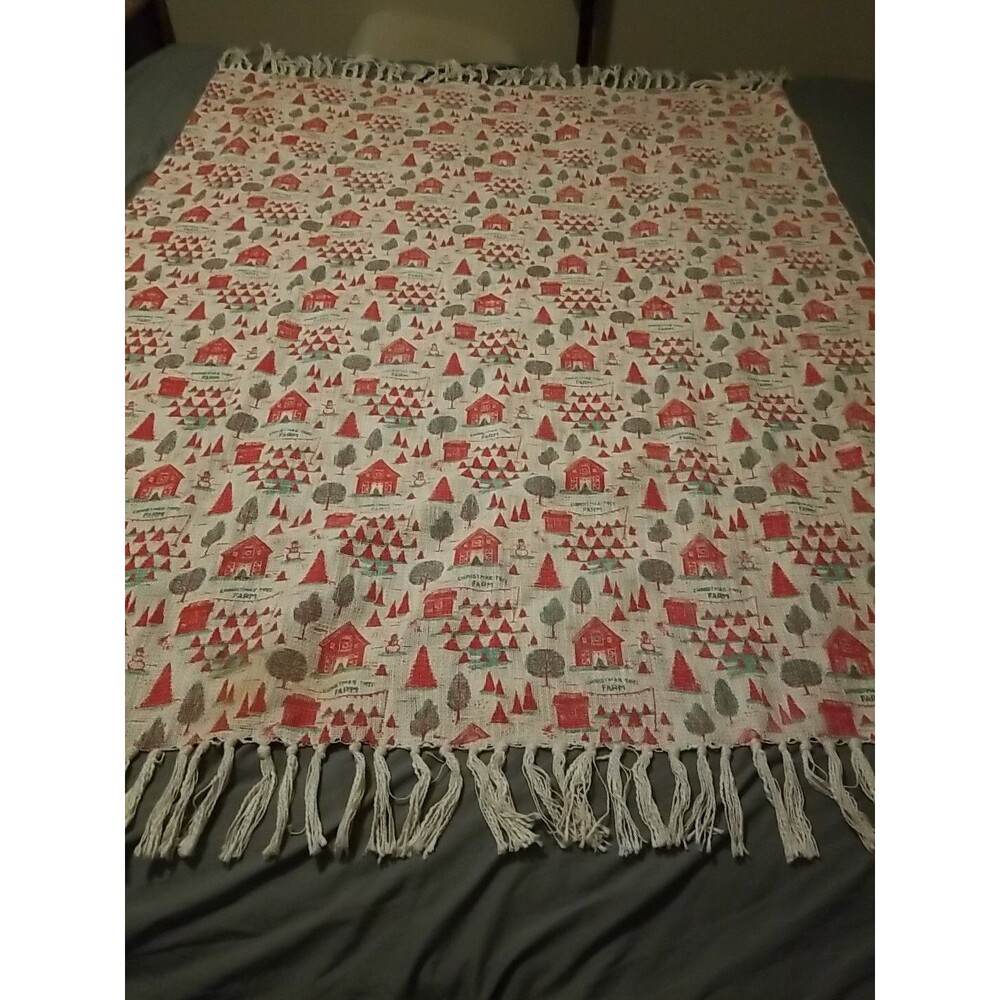 Christmas Tree Farm 50"x60" Rectangle Table Cloth New Holiday
